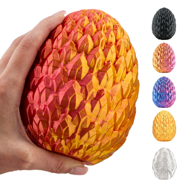 Decorative 3D Egg – Fantasy Display Egg (10 cm) – Red-Gold #c:red-gold