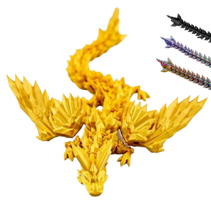 3D Winged Dragon Figure – Poseable Fantasy Sculpture (20 cm) – Gold #c:gold